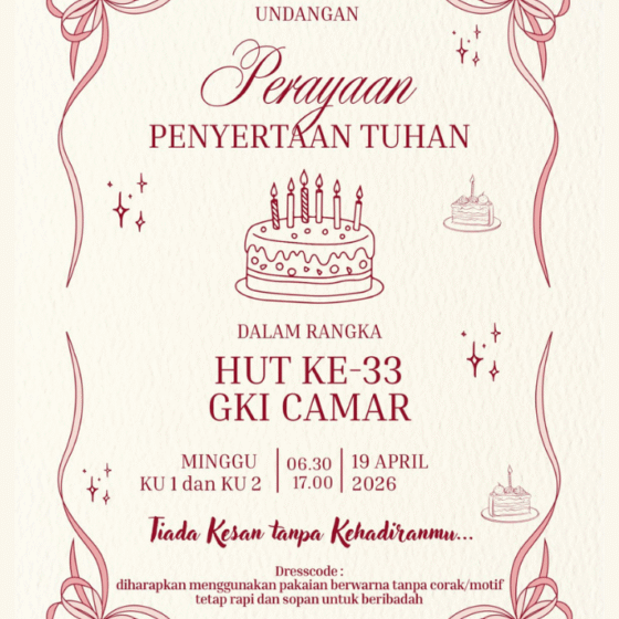 Ibadah HUT GKI 33 Tahun - GKI Camar Bekasi