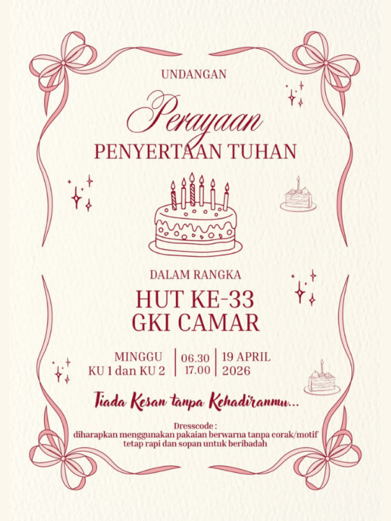 Ibadah HUT GKI 33 Tahun - GKI Camar Bekasi