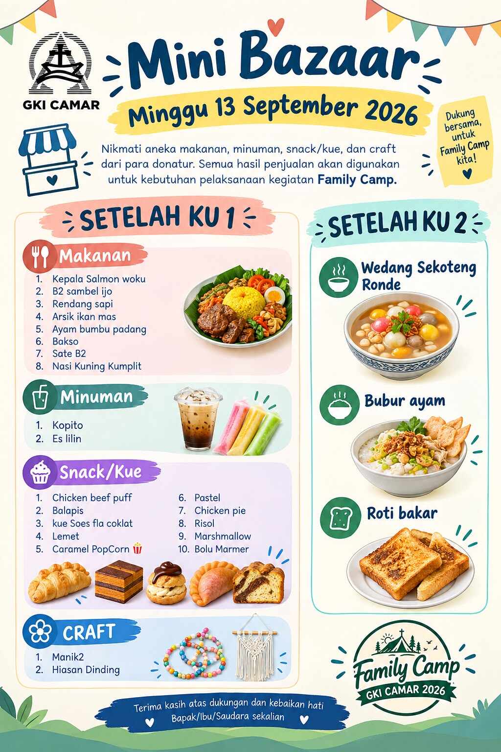 Mini Bazaar - Kedai Camar - Penggalangan Dana