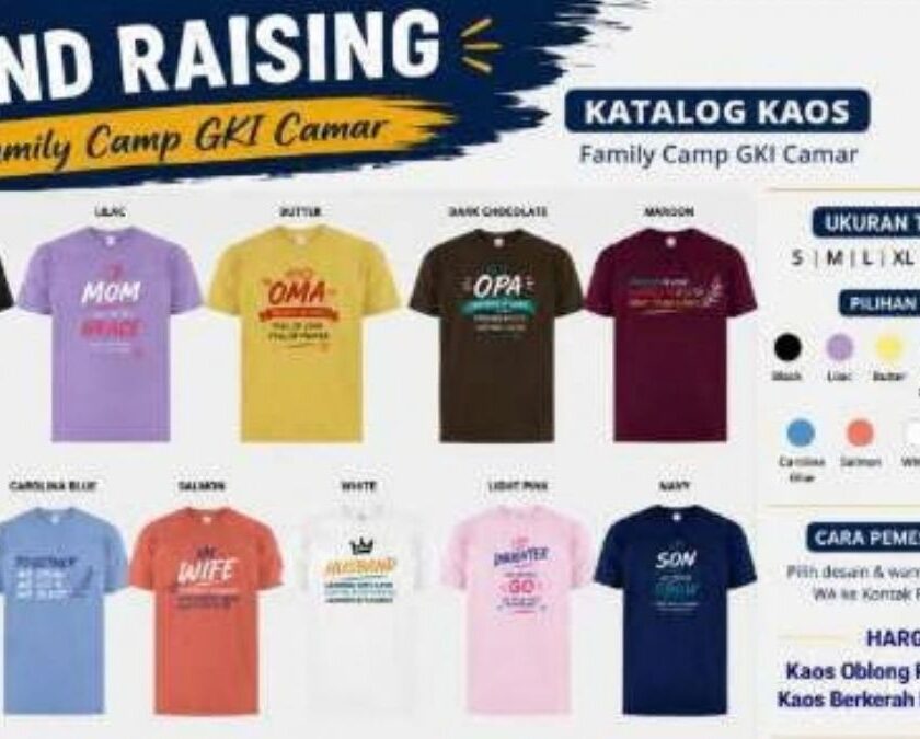 Fundraising Family Camp 2026 GKI: Penjualan Kaos