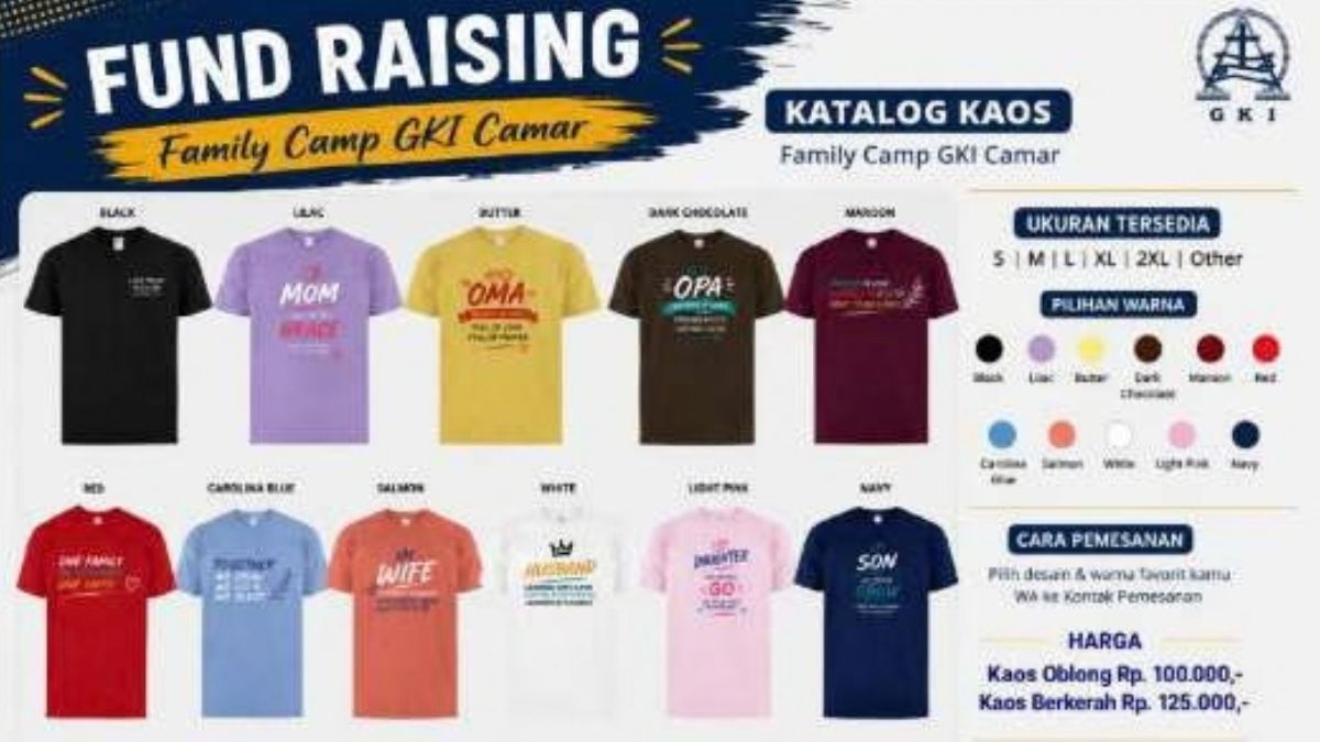 Fundraising Family Camp 2026 GKI: Penjualan Kaos